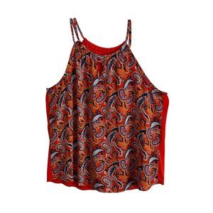 Market & Spruce Womens Paisley Print  Halter Tank Top XL Boho Festival Hippie